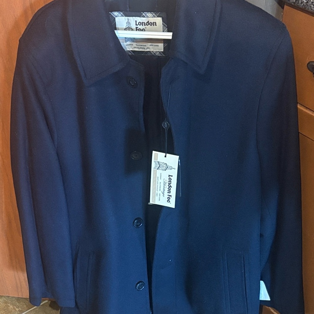London Fog Men’s Dark Blue Pea Coat
